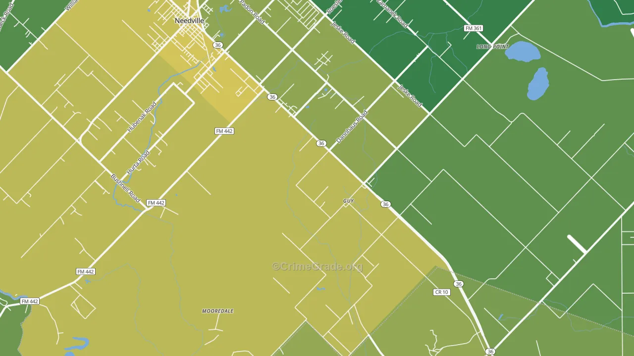 Guy, TX Map of Drug-Related Crime Rates