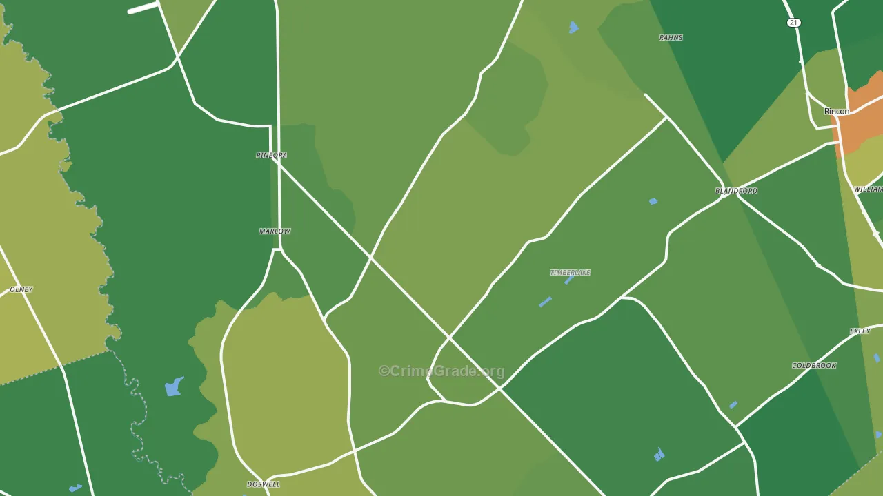 Guyton, GA Map of Drug-Related Crime Rates