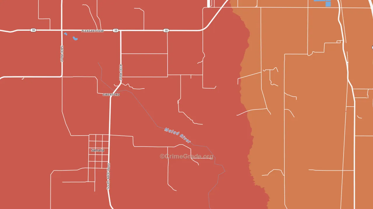 Gwenford, ID Map of Drug-Related Crime Rates