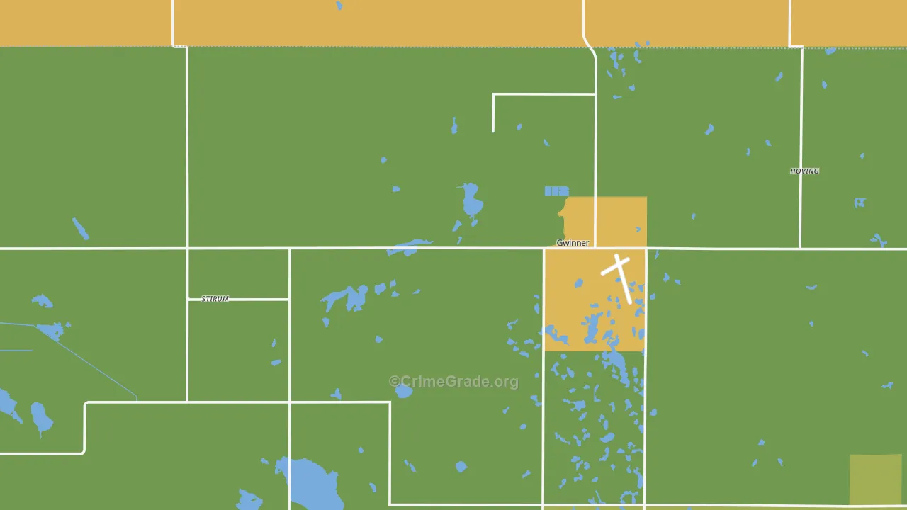 Gwinner, ND Map of Drug-Related Crime Rates