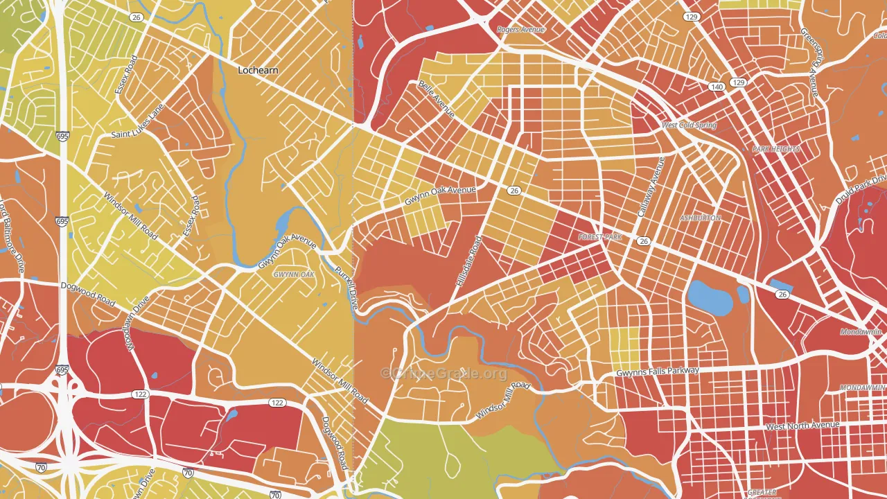 Gwynn Oak, MD Map of Drug-Related Crime Rates