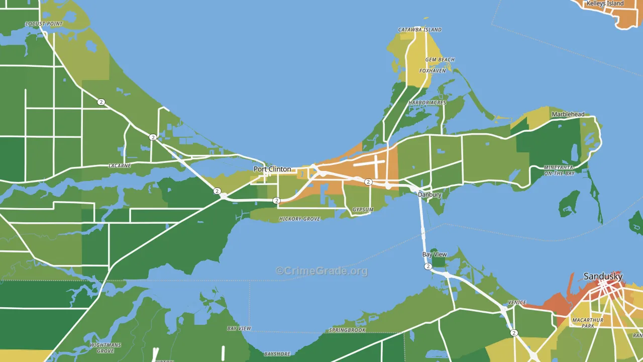 Gypsum, OH Map of Drug-Related Crime Rates