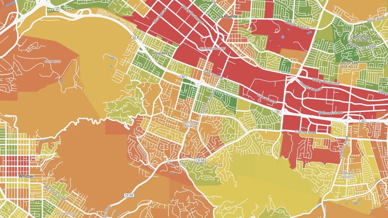 Hacienda Heights, CA Map of Drug-Related Crime Rates