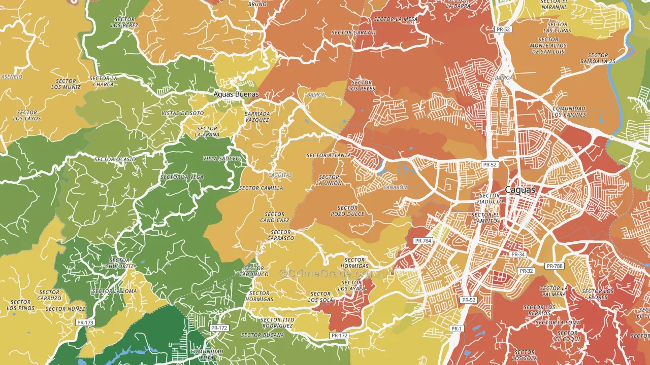 Hacienda San Jose, PR Map of Drug-Related Crime Rates