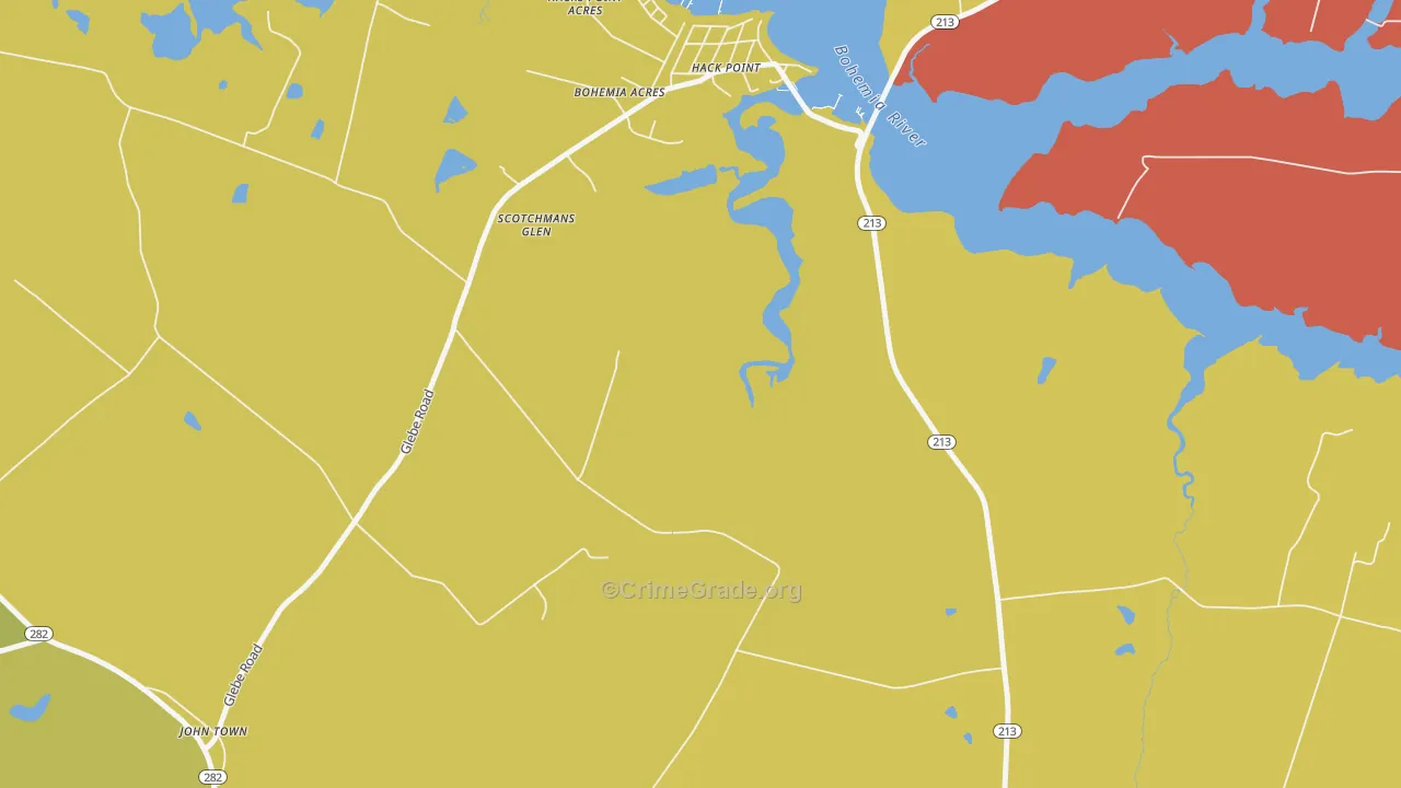 Hack Point, MD Map of Drug-Related Crime Rates