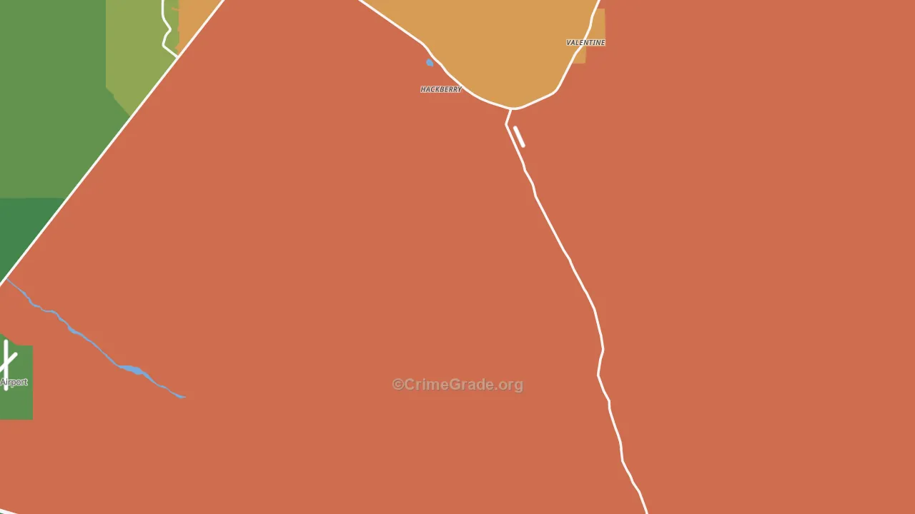 Hackberry, AZ Map of Drug-Related Crime Rates