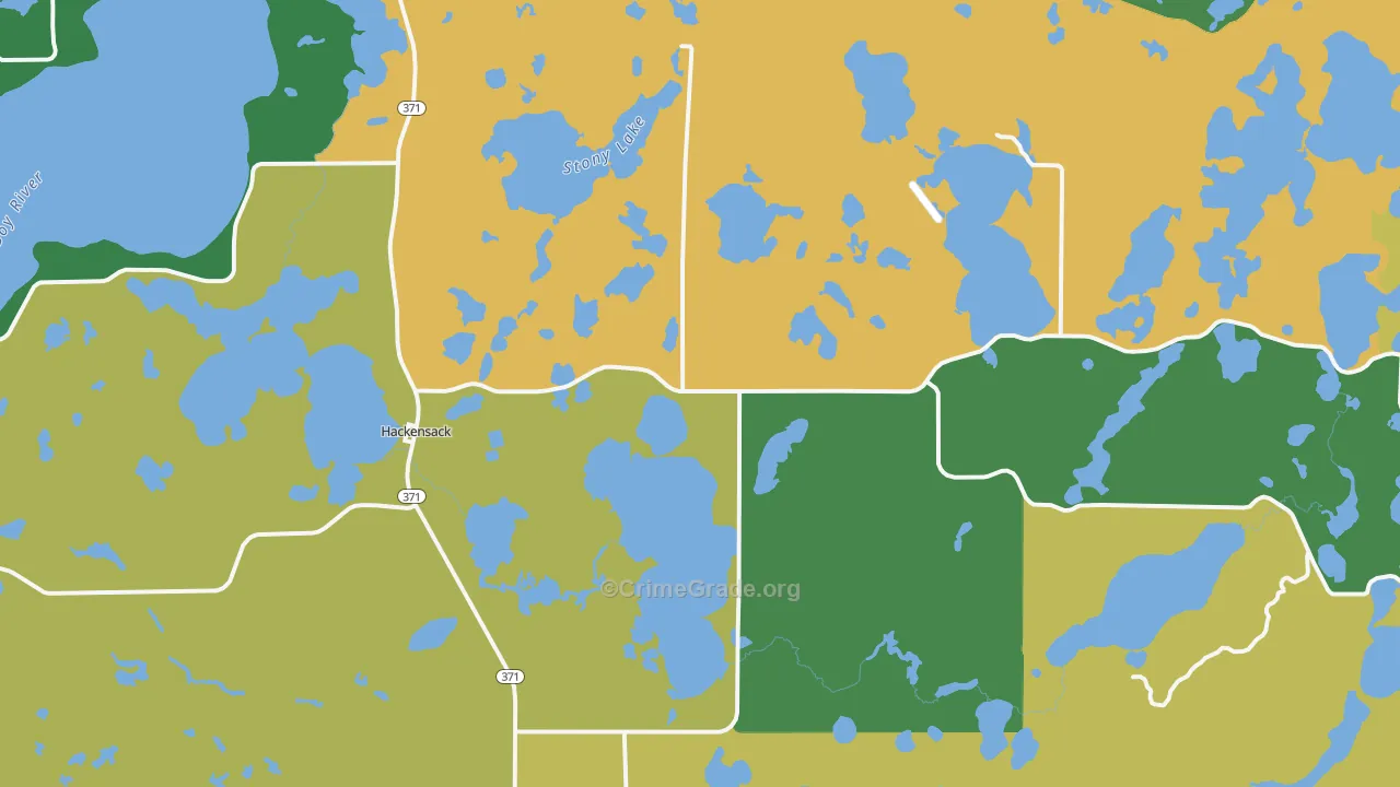 Hackensack, MN Map of Drug-Related Crime Rates