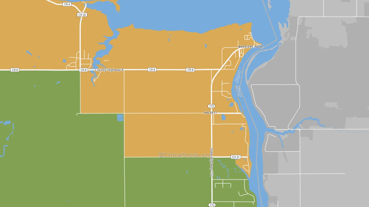 Hackett, MN Map of Drug-Related Crime Rates
