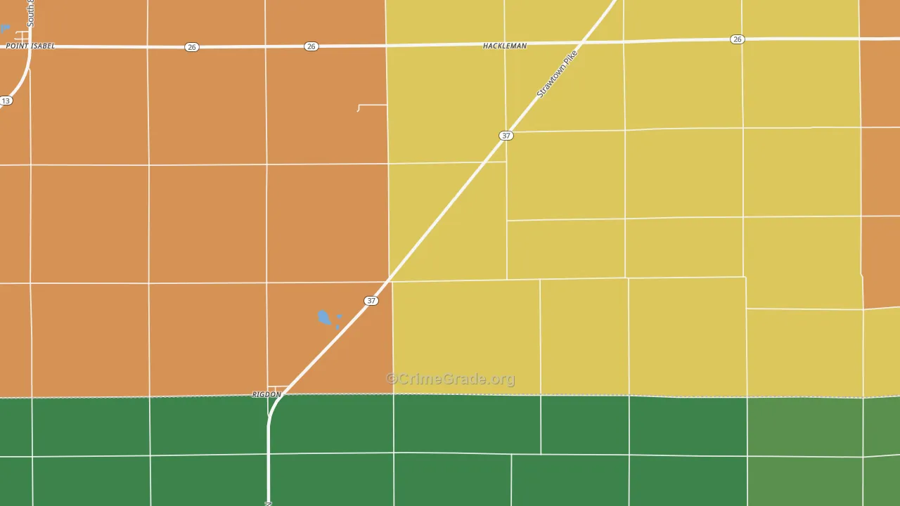 Hackleman, IN Map of Drug-Related Crime Rates