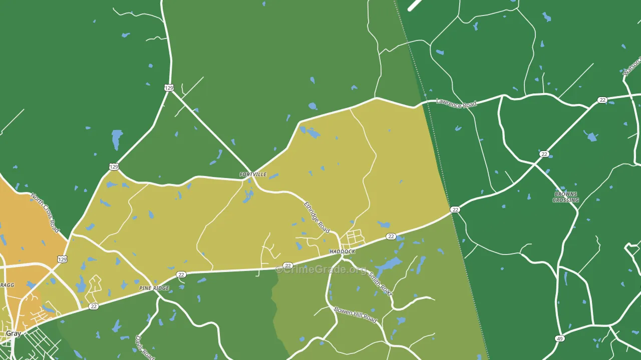 Haddock, GA Map of Drug-Related Crime Rates