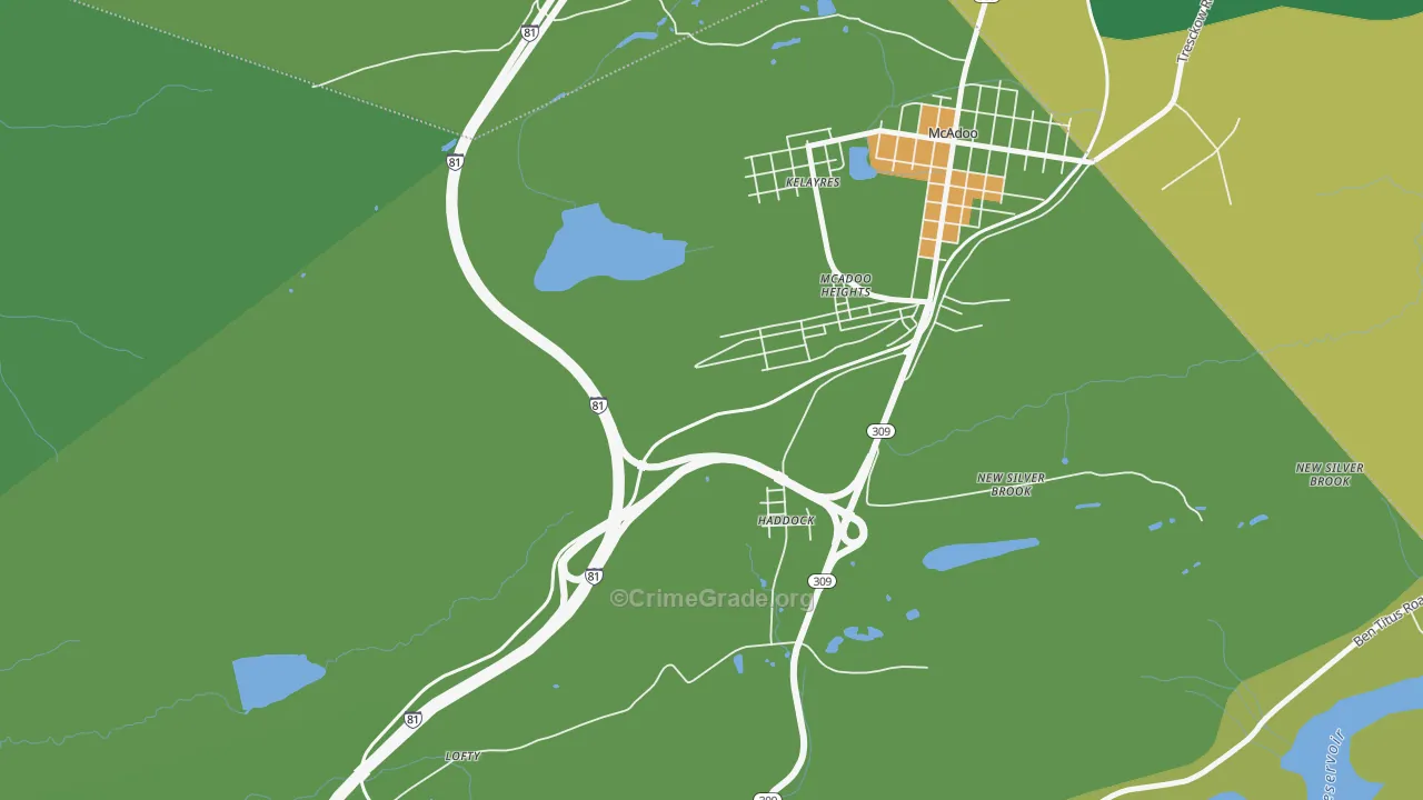 Haddock, PA Map of Drug-Related Crime Rates