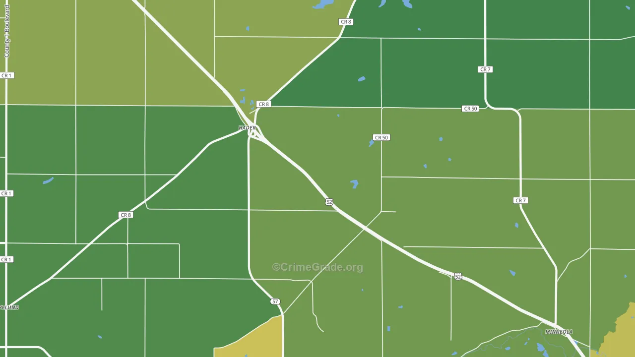 Hader, MN Map of Drug-Related Crime Rates
