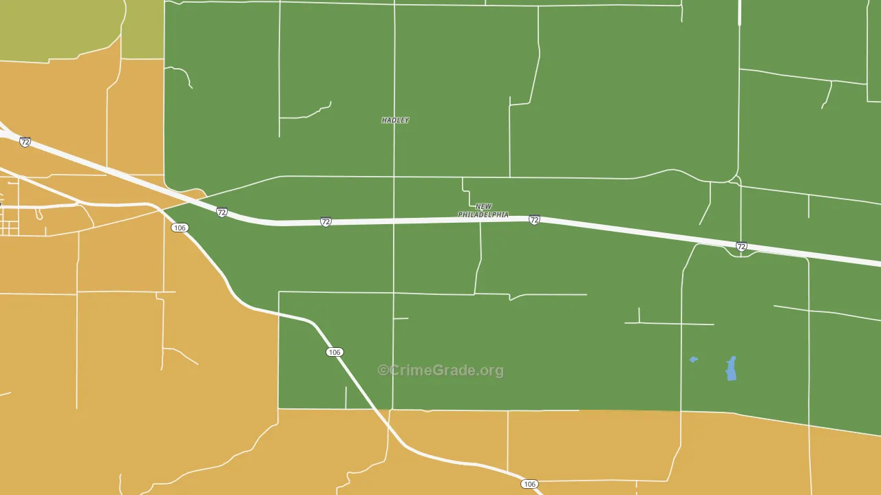 Hadley, IL Map of Drug-Related Crime Rates