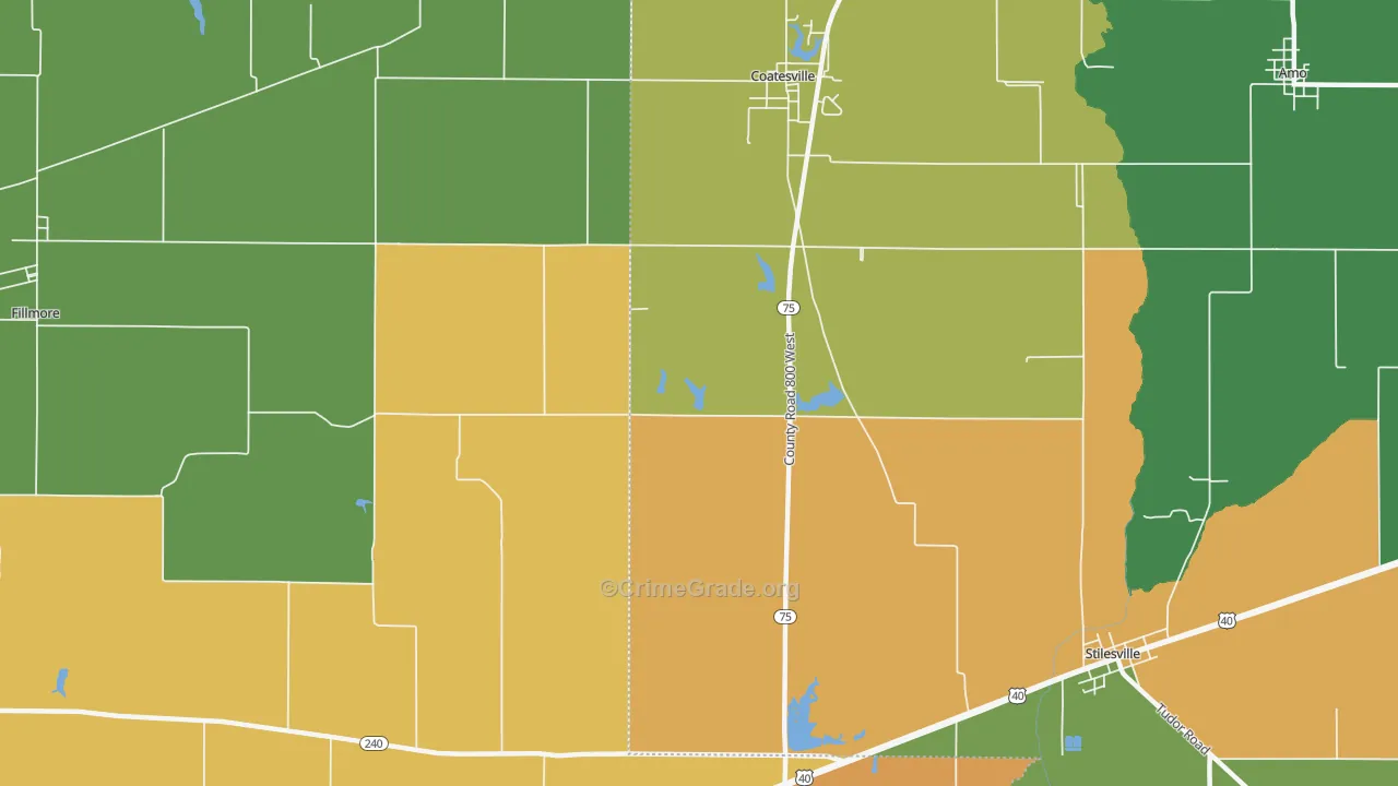 Hadley, IN Map of Drug-Related Crime Rates