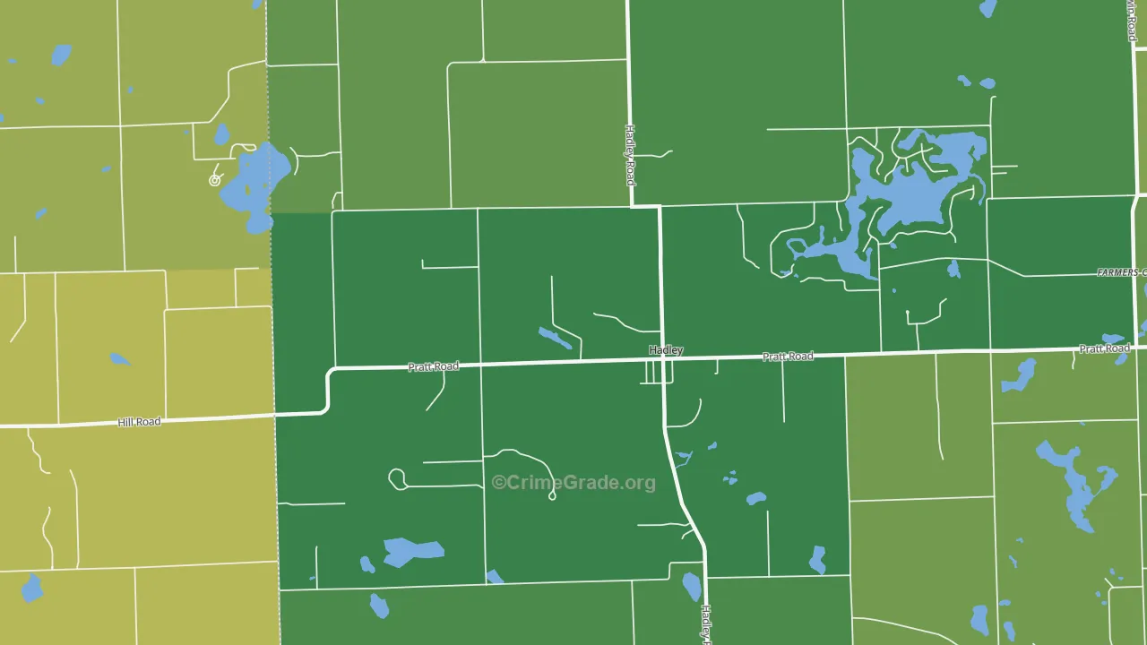 Hadley, MI Map of Drug-Related Crime Rates