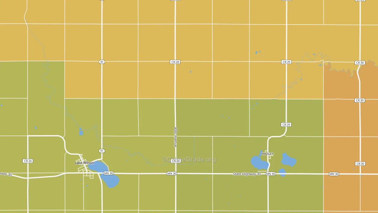 Hadley, MN Map of Drug-Related Crime Rates