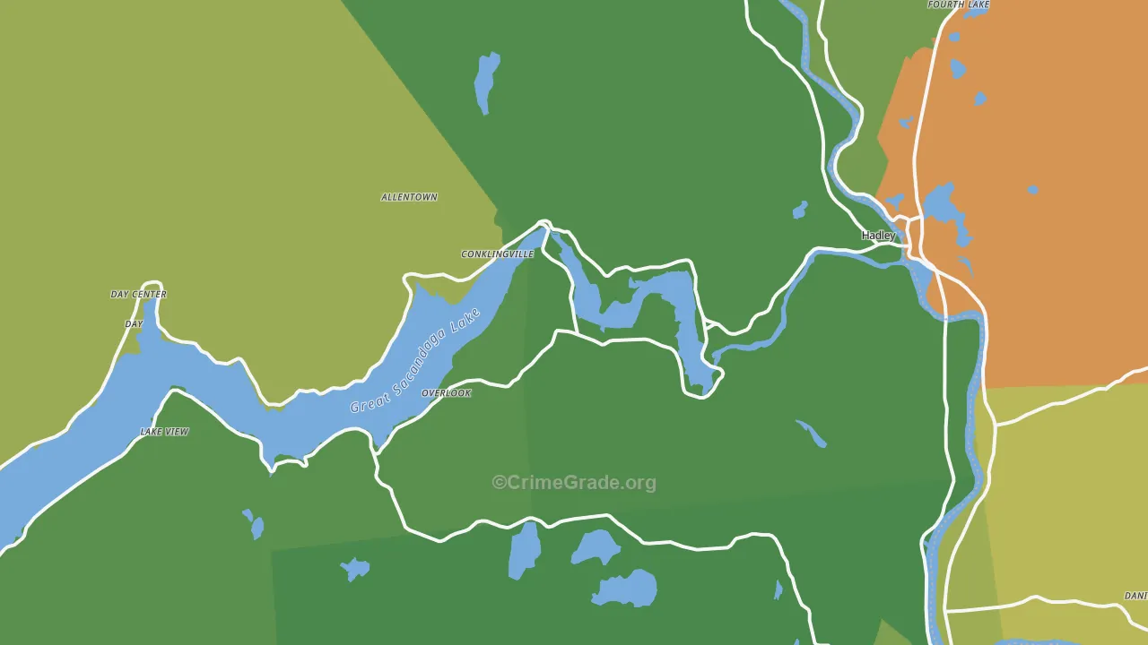 Hadley, NY Map of Drug-Related Crime Rates