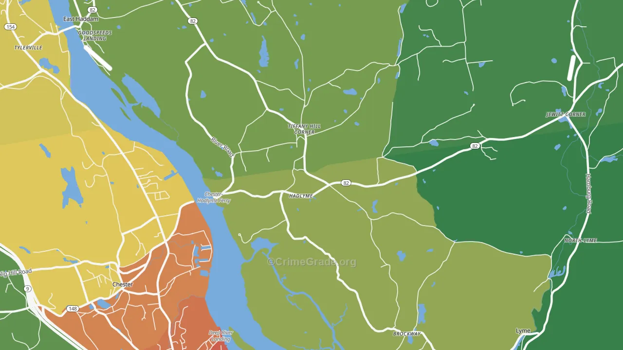 Hadlyme, CT Map of Drug-Related Crime Rates