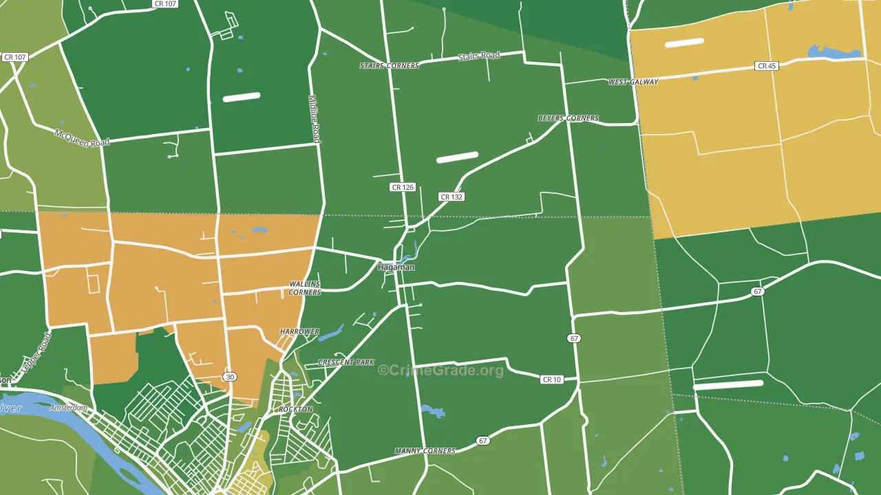 Hagaman, NY Map of Drug-Related Crime Rates