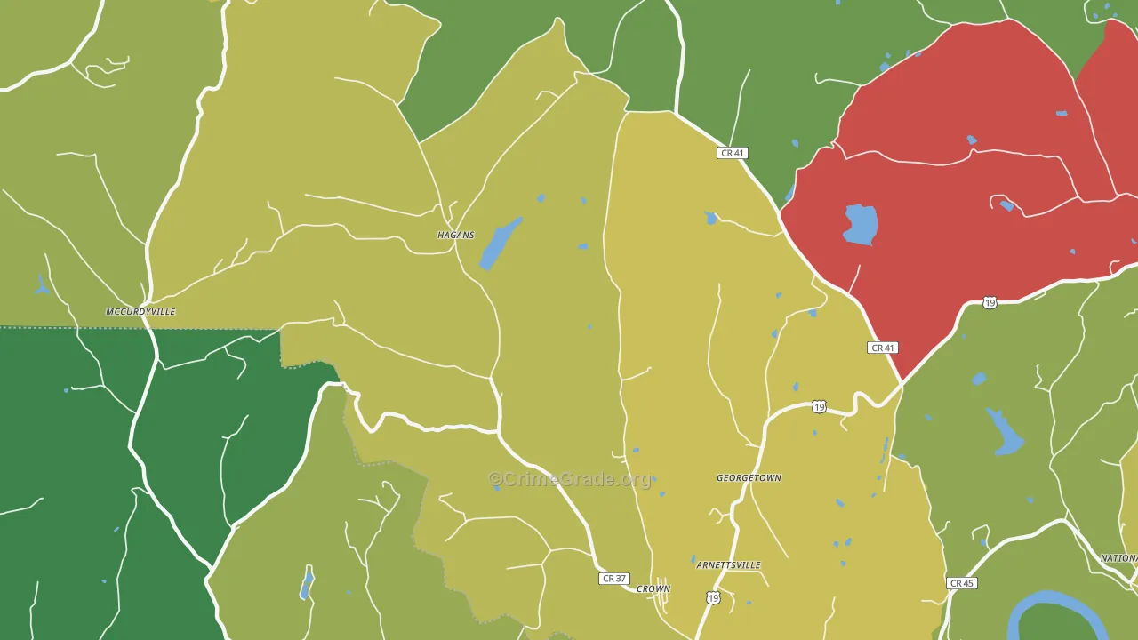 Hagans, WV Map of Drug-Related Crime Rates