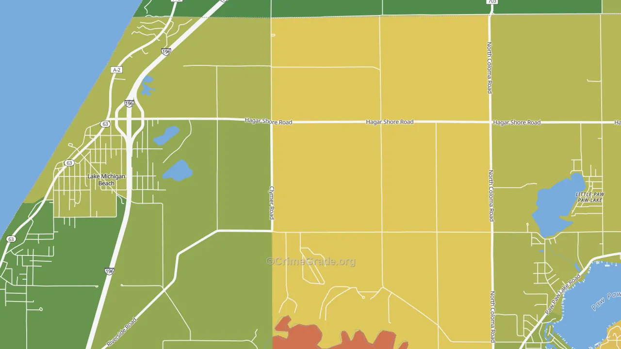 Hagar Shores, MI Map of Drug-Related Crime Rates