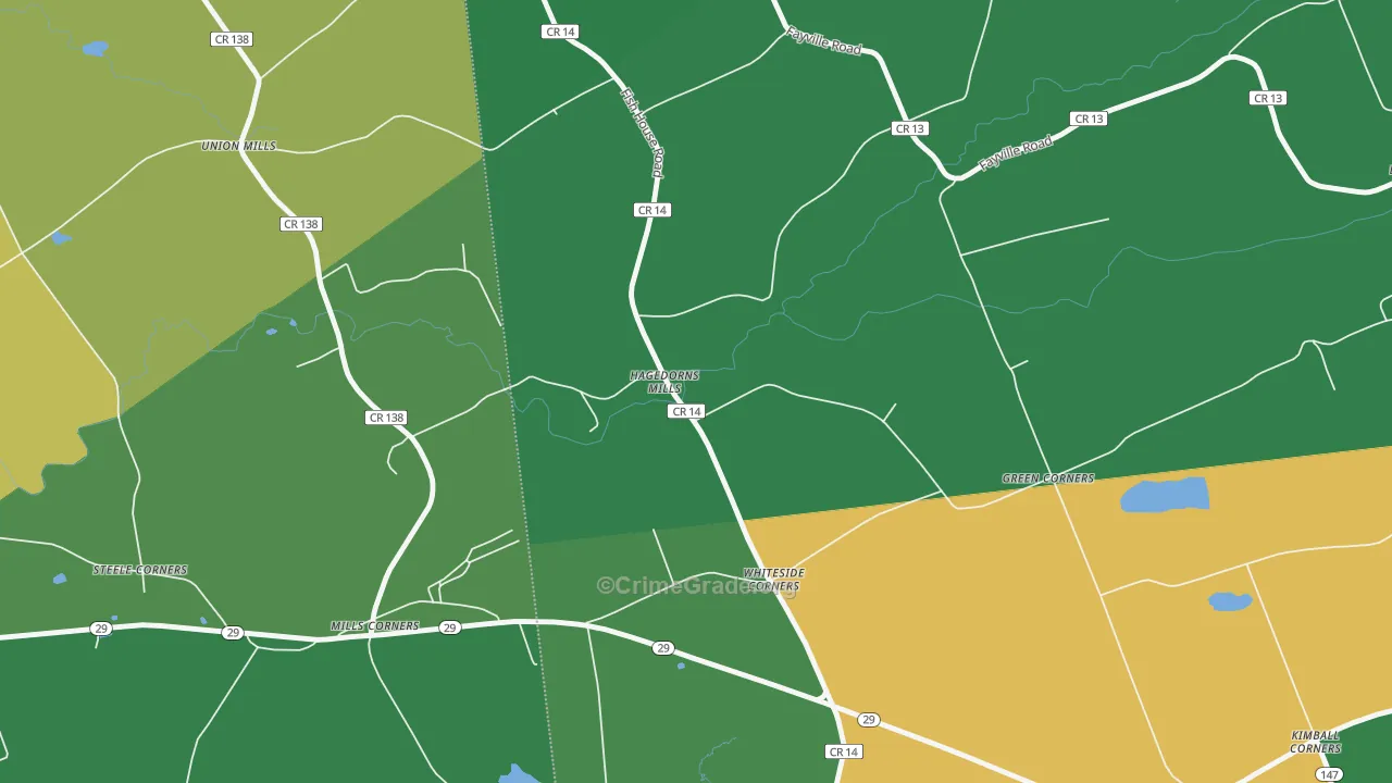 Hagedorns Mills, NY Map of Drug-Related Crime Rates