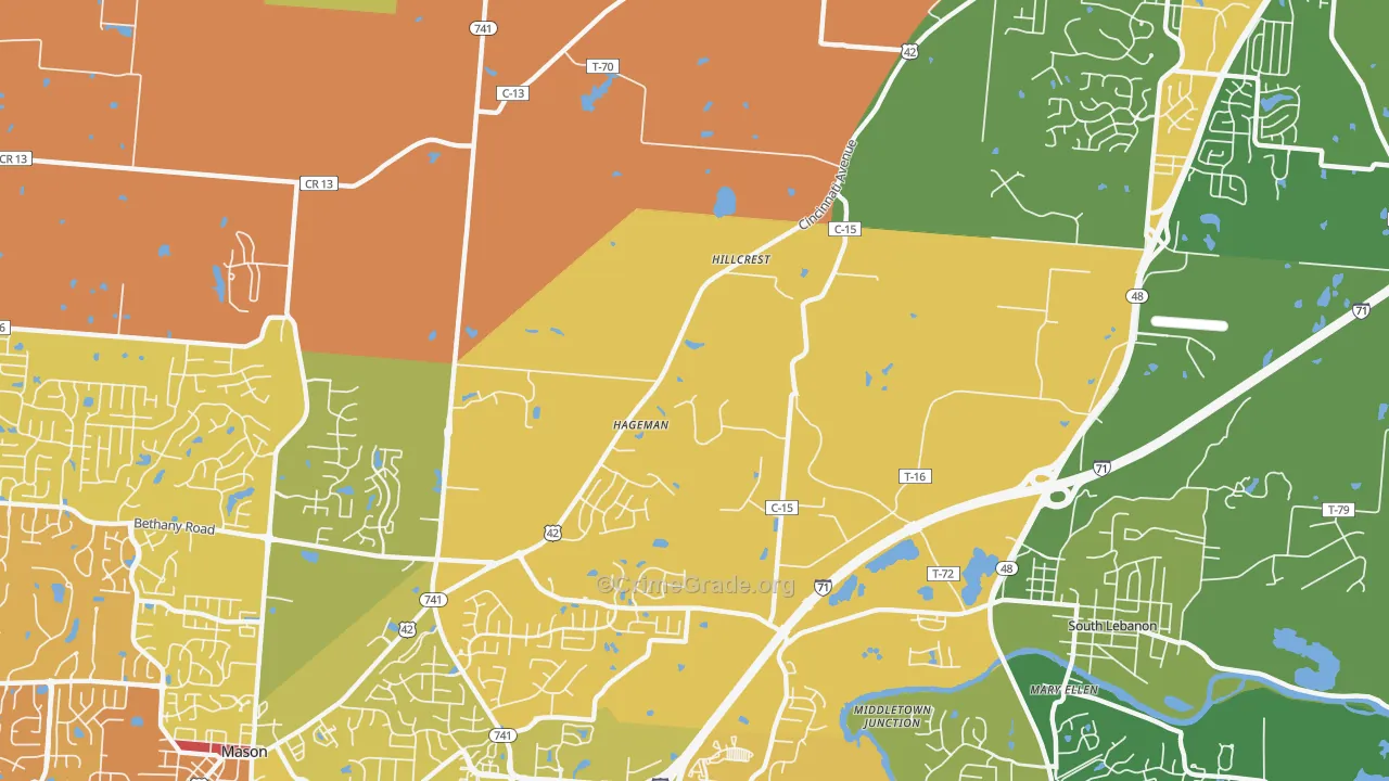 Hageman, OH Map of Drug-Related Crime Rates