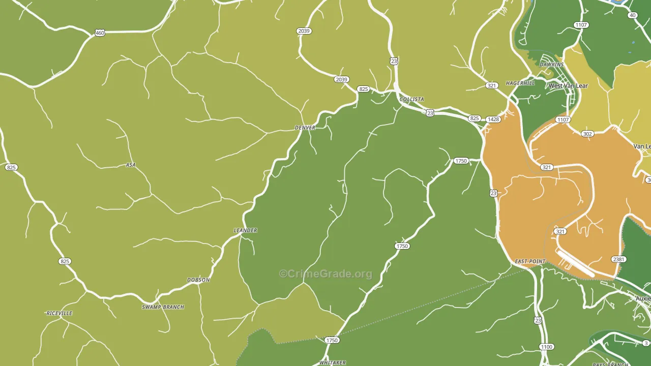 Hagerhill, KY Map of Drug-Related Crime Rates