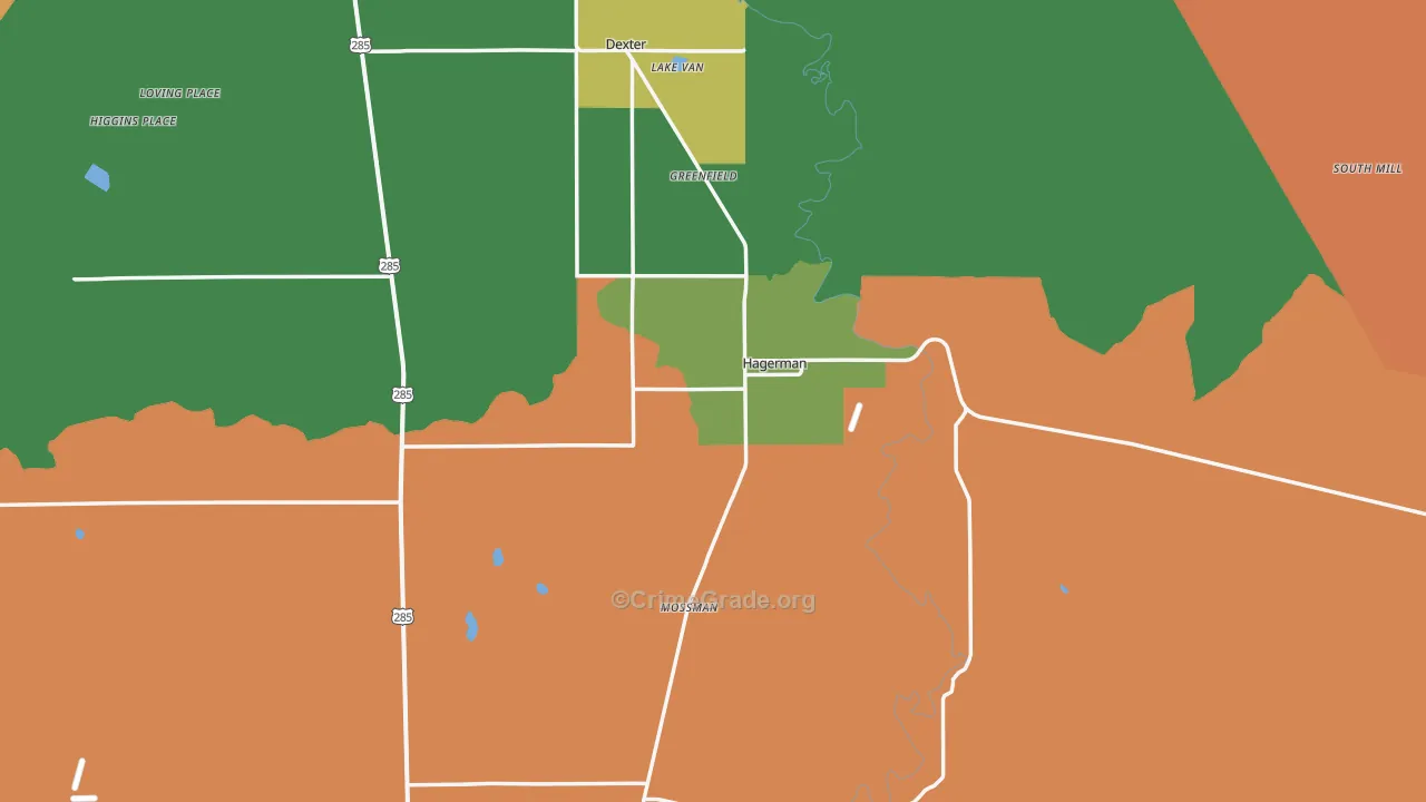 Hagerman, NM Map of Drug-Related Crime Rates