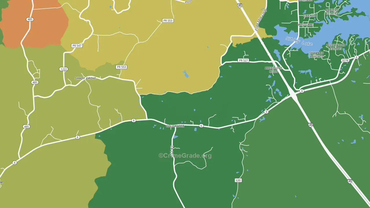 Hagewood, LA Map of Drug-Related Crime Rates