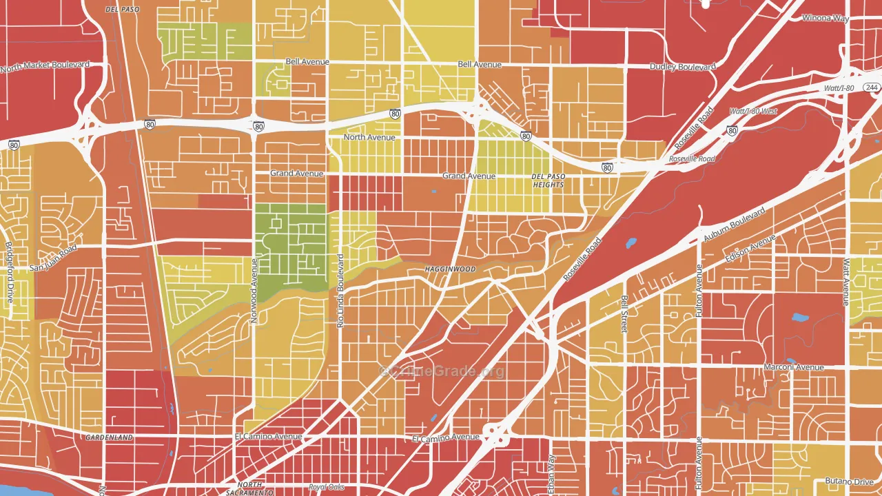Hagginwood, Sacramento, CA Map of Drug-Related Crime Rates