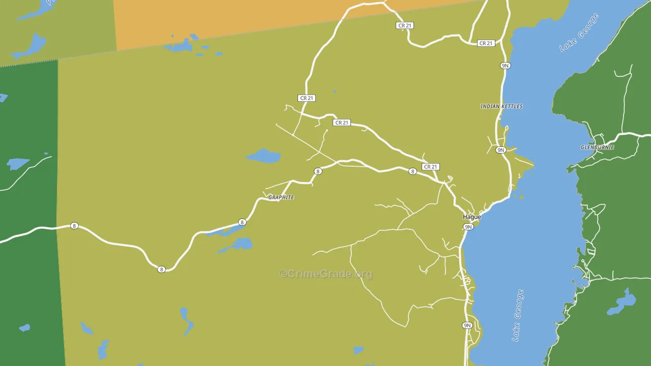 Hague, NY Map of Drug-Related Crime Rates