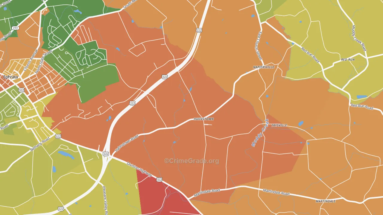 Hahnstown, PA Map of Drug-Related Crime Rates