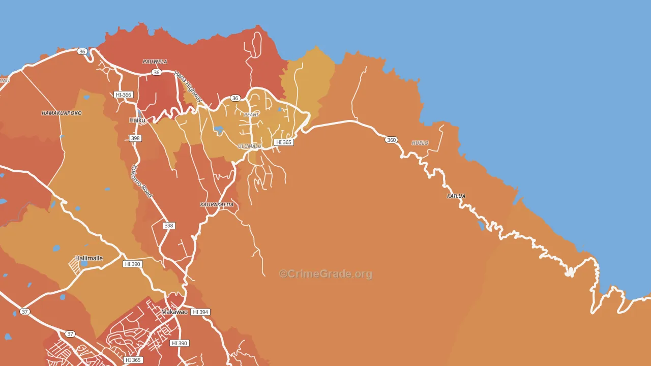 Haiku, HI Map of Drug-Related Crime Rates