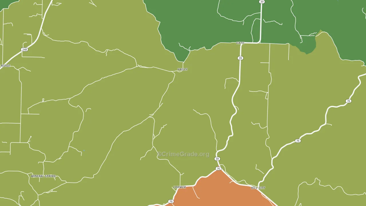 Hailey, MO Map of Drug-Related Crime Rates