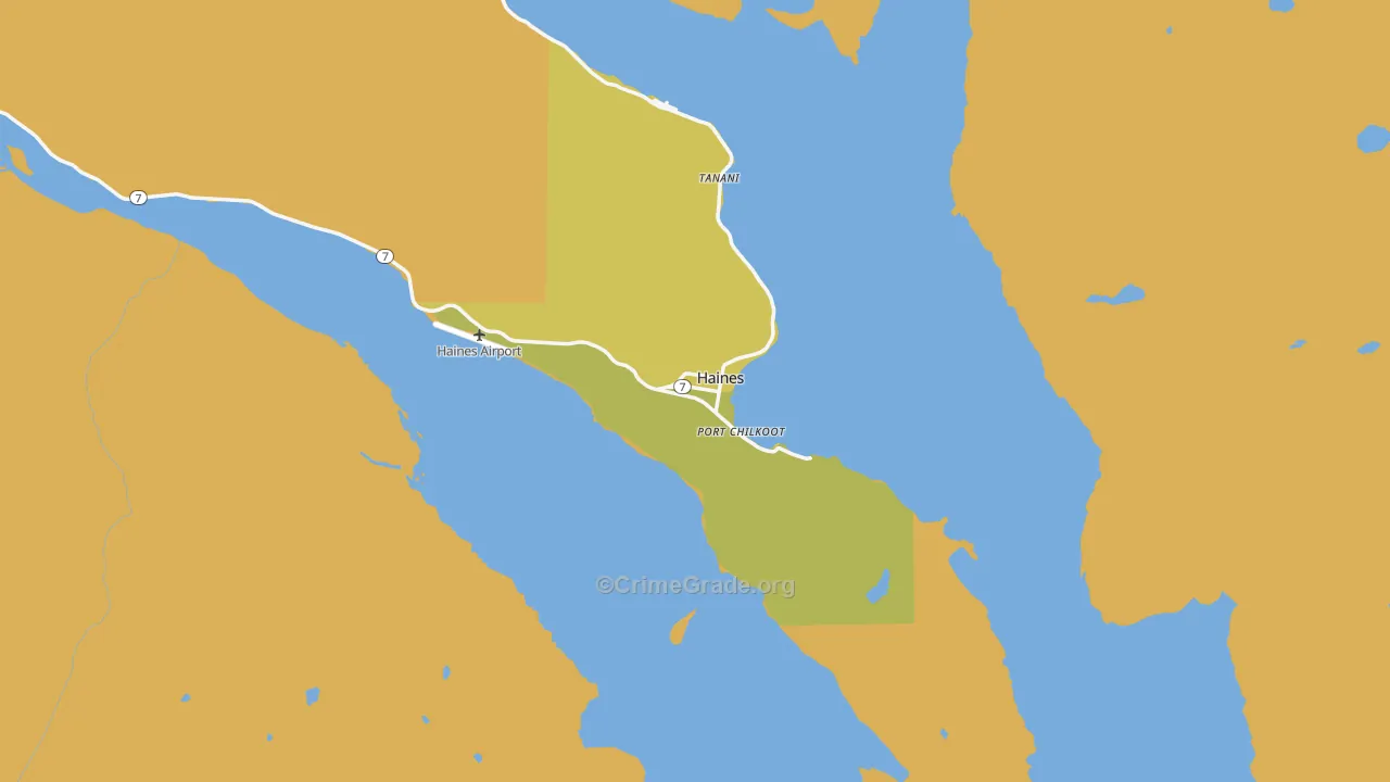 Haines, AK Map of Drug-Related Crime Rates