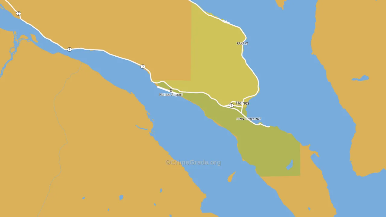 Haines Borough, AK Map of Drug-Related Crime Rates