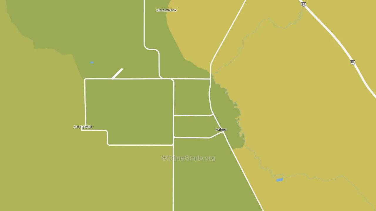 Haines, OR Map of Drug-Related Crime Rates