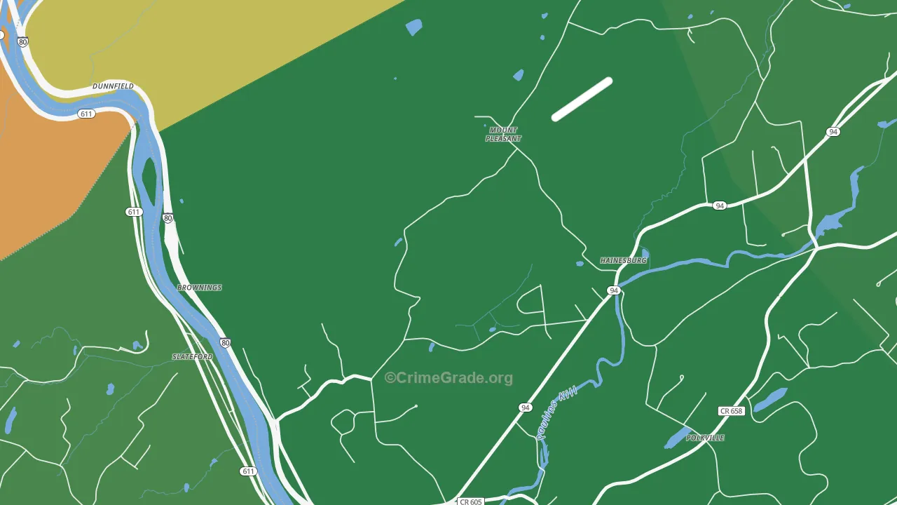 Hainesburg, NJ Map of Drug-Related Crime Rates