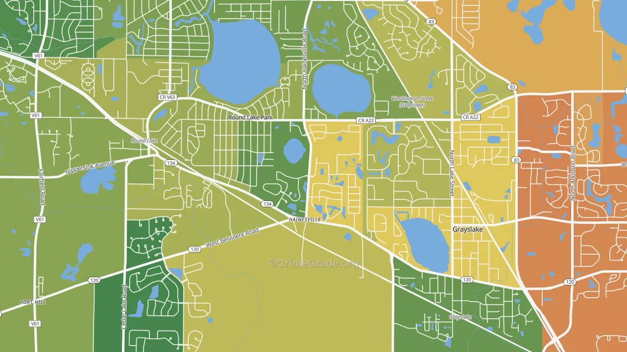 Hainesville, IL Map of Drug-Related Crime Rates