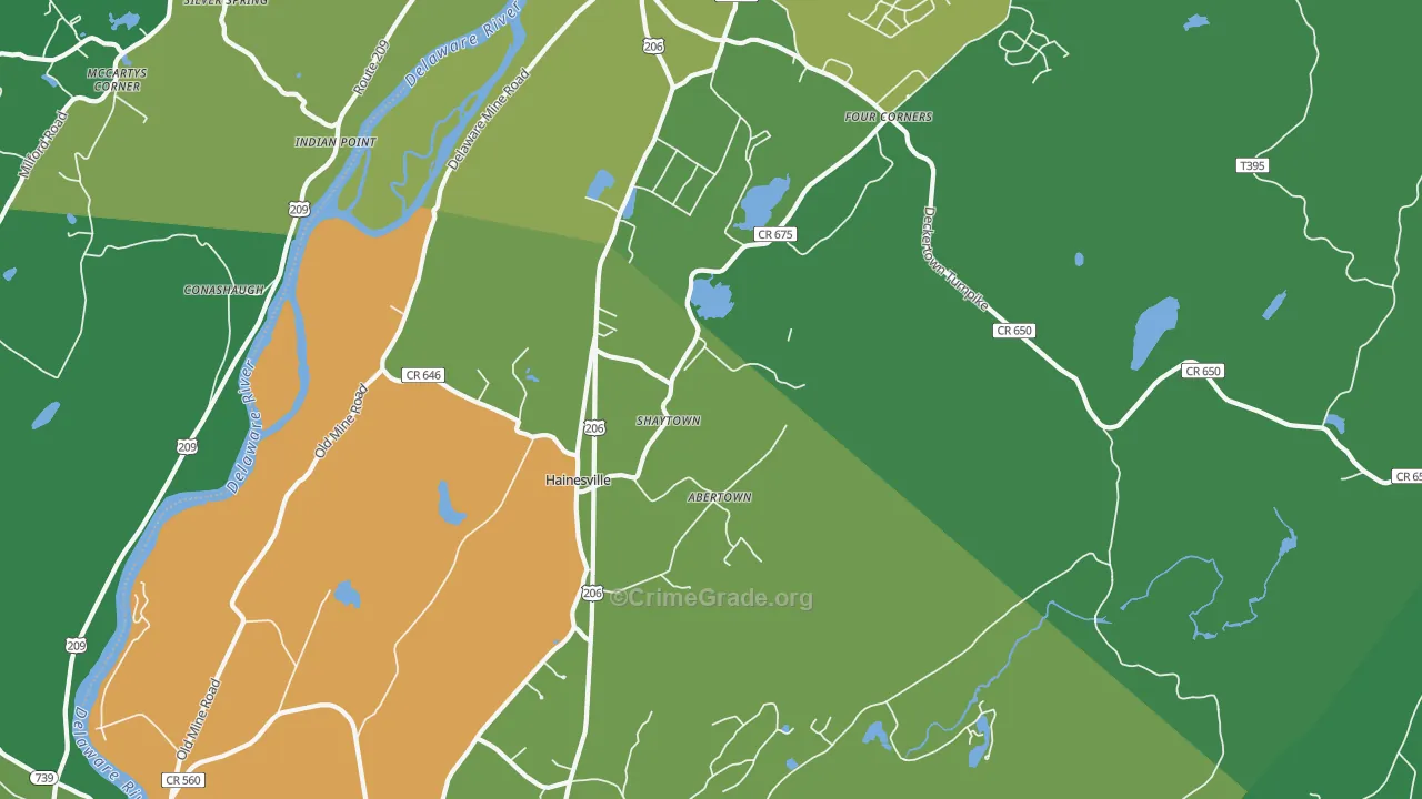 Hainesville, NJ Map of Drug-Related Crime Rates