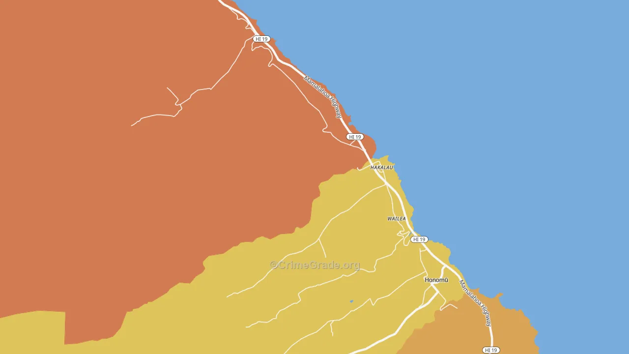 Hakalau, HI Map of Drug-Related Crime Rates