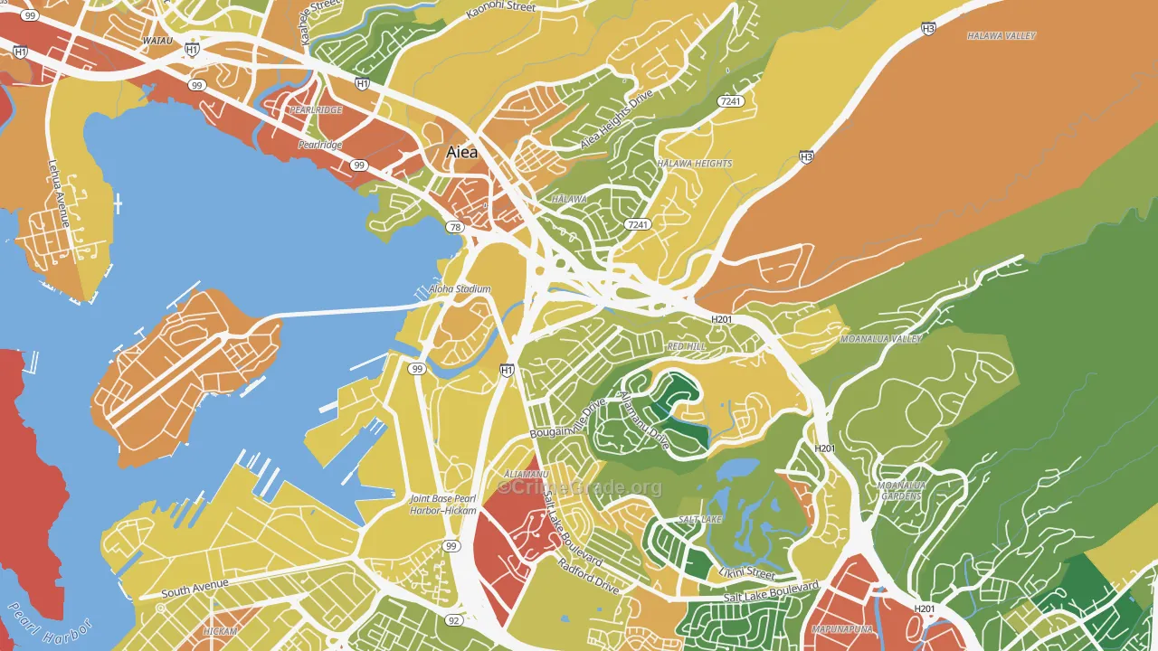 Halawa, HI Map of Drug-Related Crime Rates