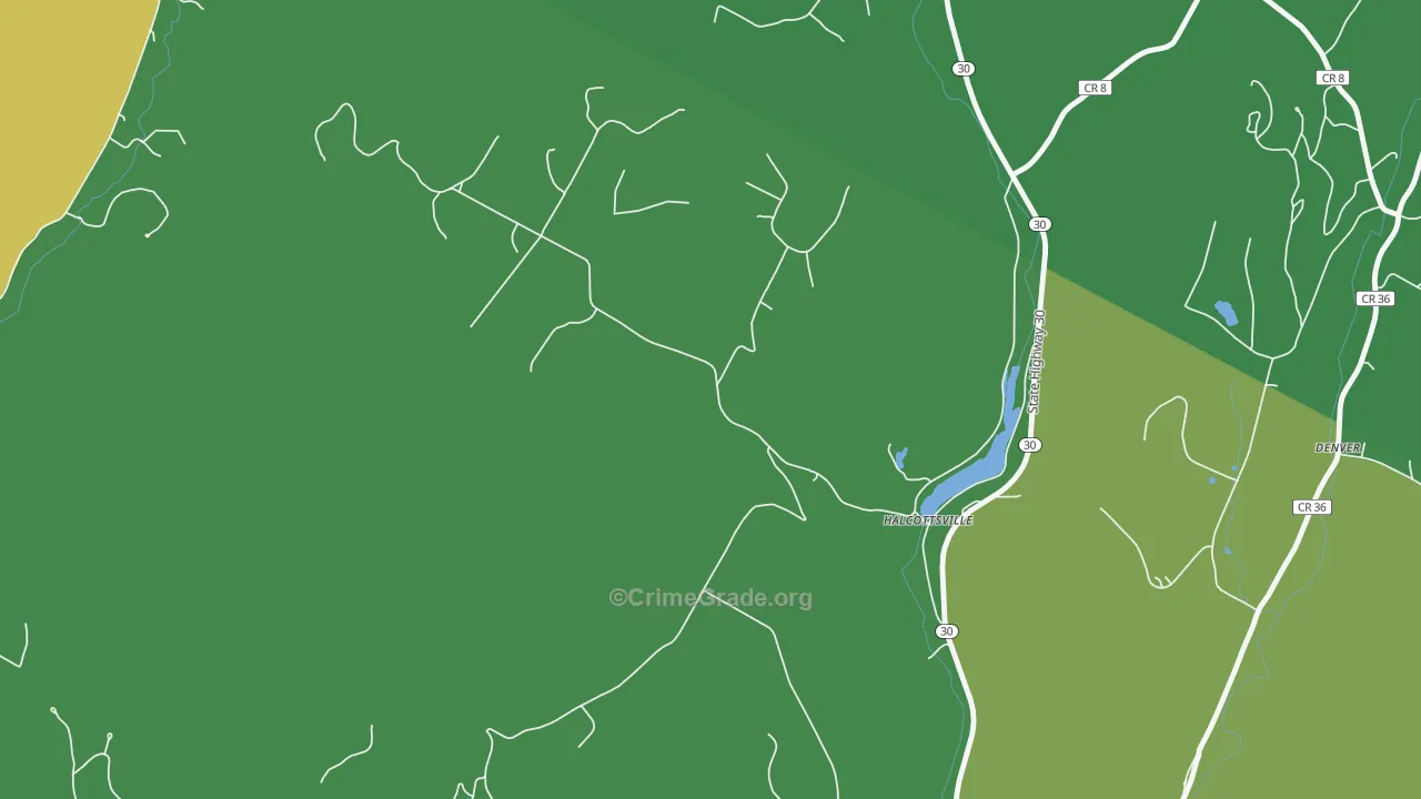 Halcottsville, NY Map of Drug-Related Crime Rates