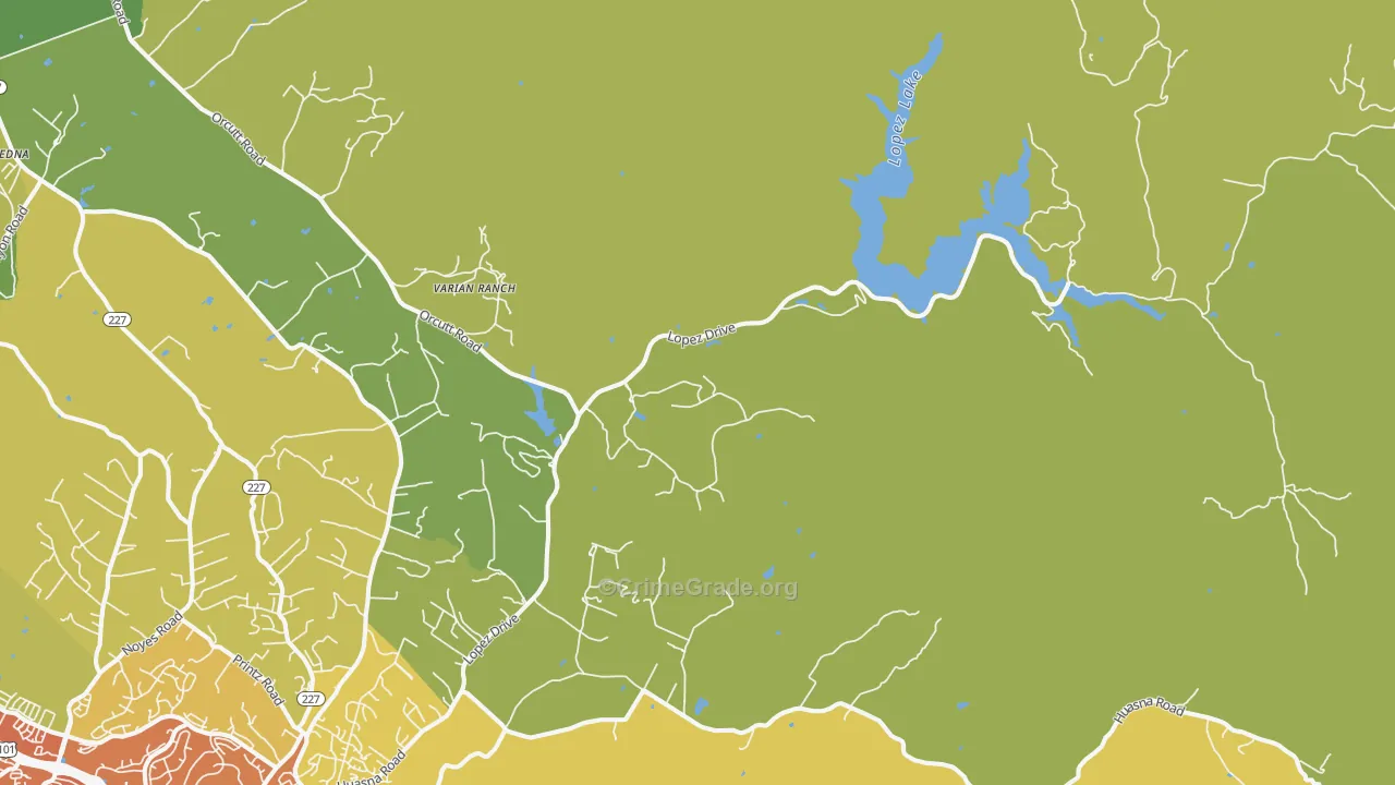 Halcyon, CA Map of Drug-Related Crime Rates