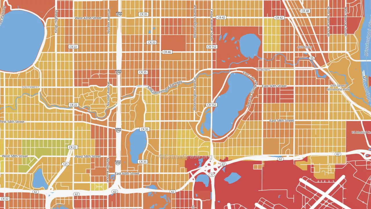 Hale, Minneapolis, MN Map of Drug-Related Crime Rates