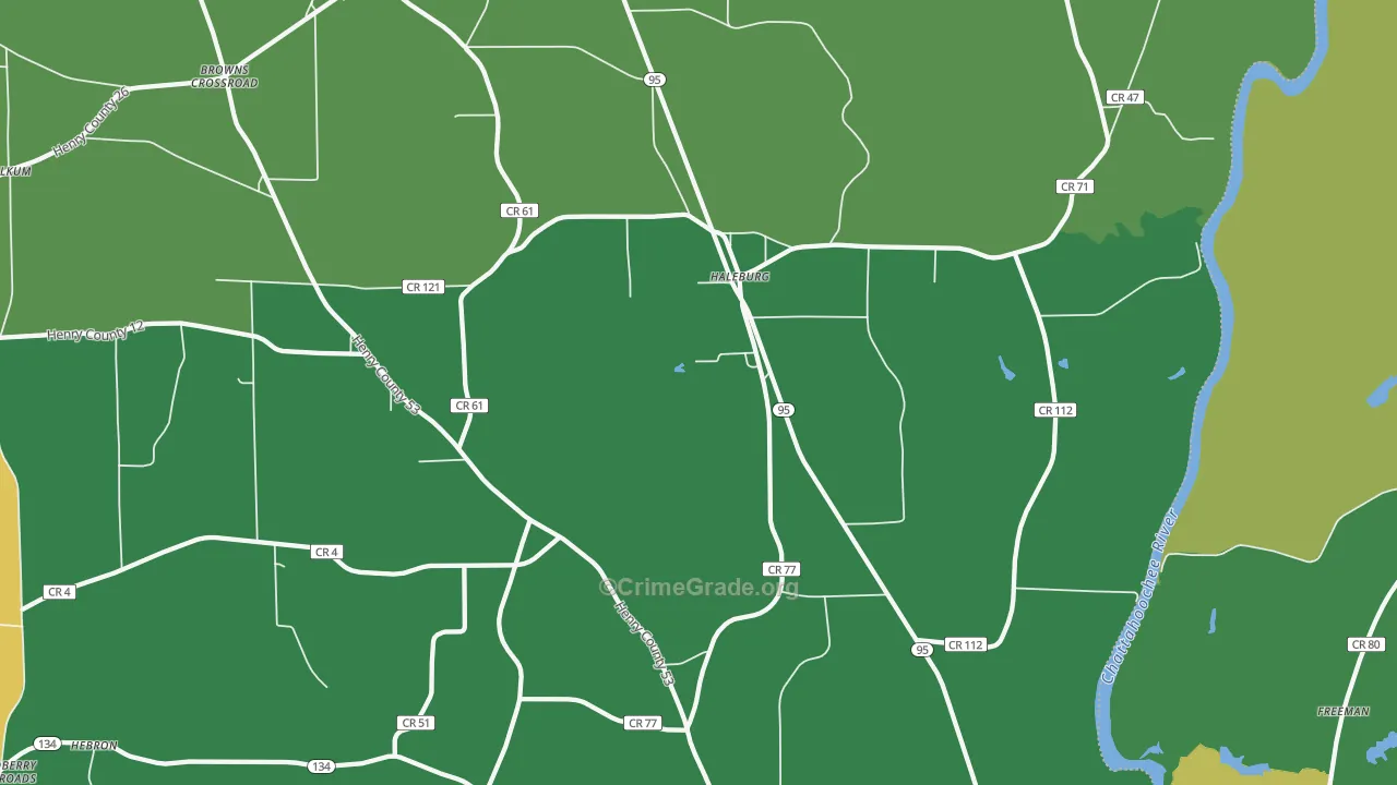 Haleburg, AL Map of Drug-Related Crime Rates