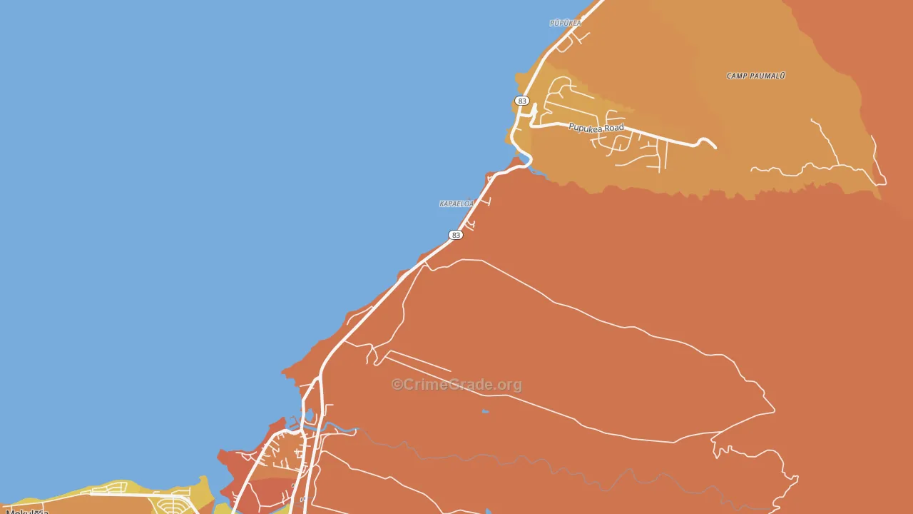 Haleiwa, HI Map of Drug-Related Crime Rates