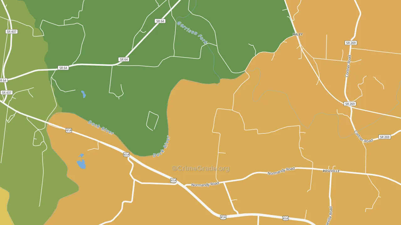 Haley, TN Map of Drug-Related Crime Rates