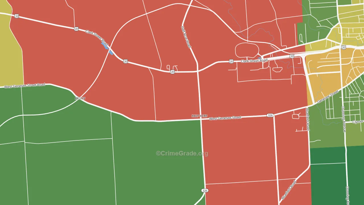Half Acre, NY Map of Drug-Related Crime Rates